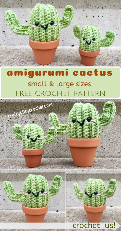 Big and Little Cactus Crochet Pattern ~ Crafty Kitty Crochet