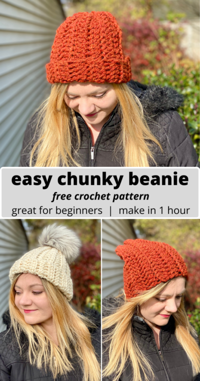 Easy One Hour Chunky Beanie - Crochet Pattern ~ Crafty Kitty Crochet