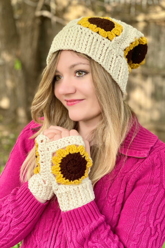 Sunflower Slouchy Hat - Crochet Pattern ~ Crafty Kitty Crochet