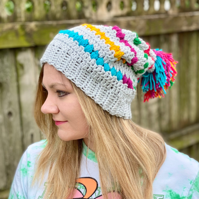Rainbow After the Storm Slouchy Hat - Crochet Pattern ~ Crafty Kitty ...