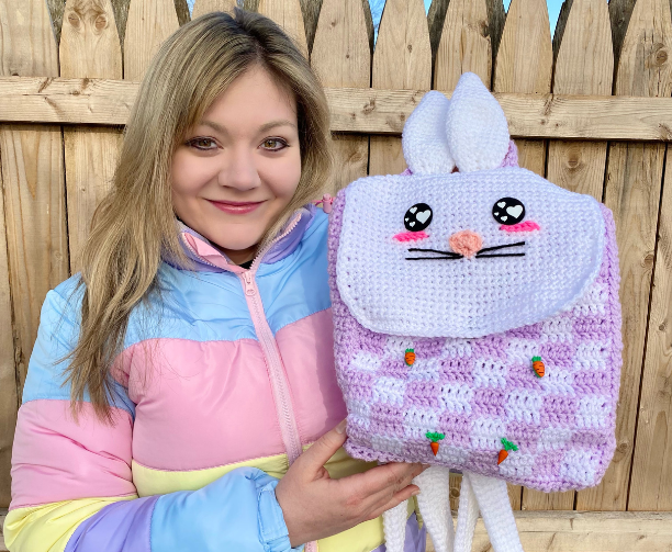 Gingham Bunny Backpack - Crochet Pattern ~ Crafty Kitty Crochet