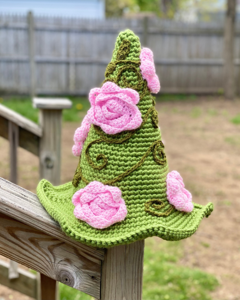 Rose Hat Pattern Rose Witch Hat - Crochet Pattern ~ Crafty Kitty Crochet