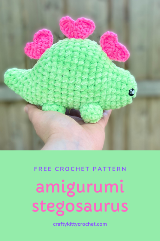 Crochet Spike Stuffed Animal with Heart